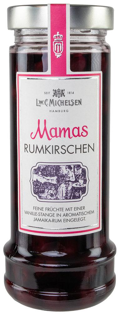 Mamas Rumkirschen -groß-: Unsere aromatischen Schattenmorellen, verfeinert mit echter Vanilleschote und Jamaika-Rum, sind...