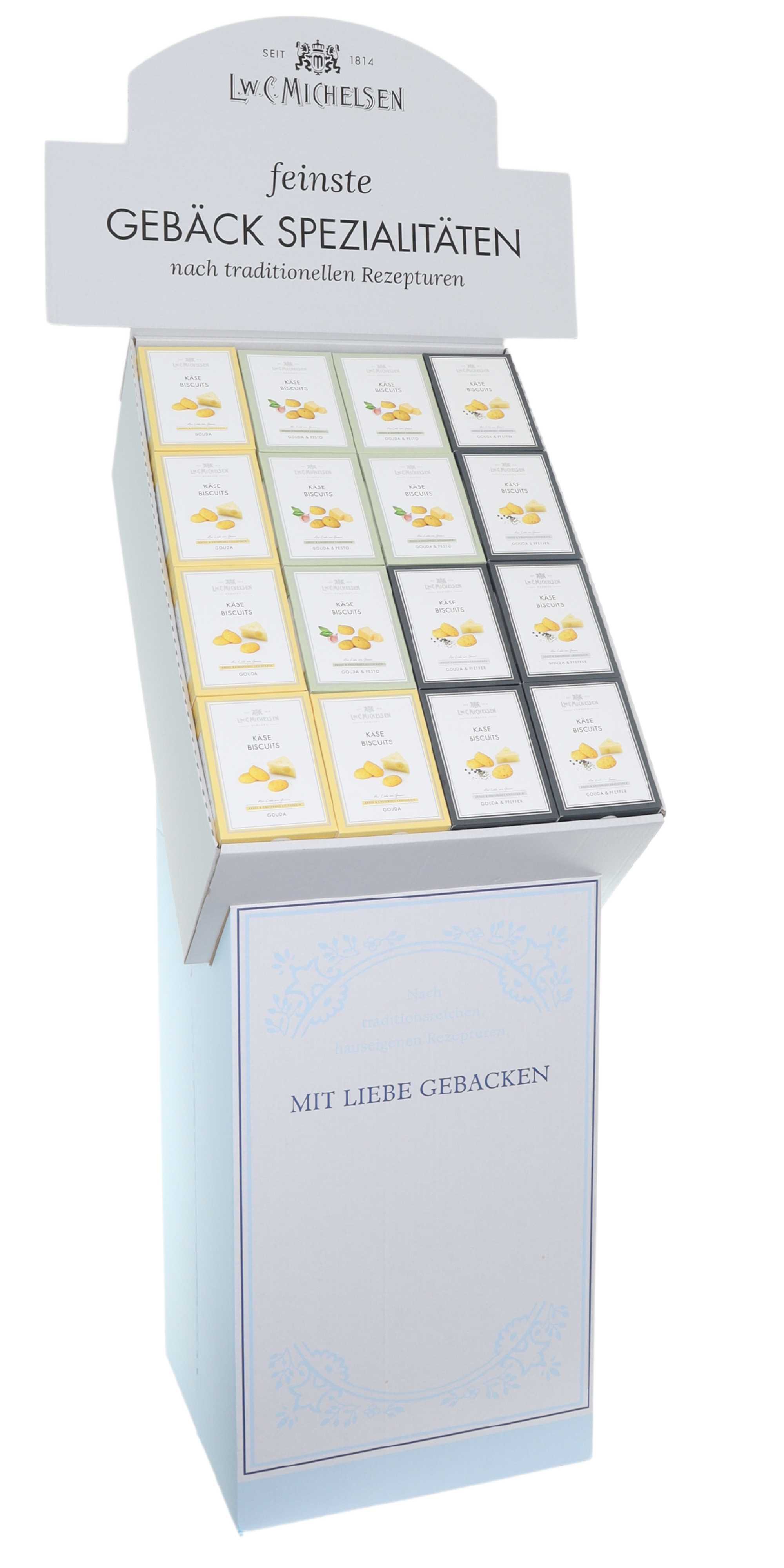 Käsegebäck Display II : Unser Käsegebäck Display II ist ein wahres Highlight für Feinschmecker. Es enthält 60 Packungen,...