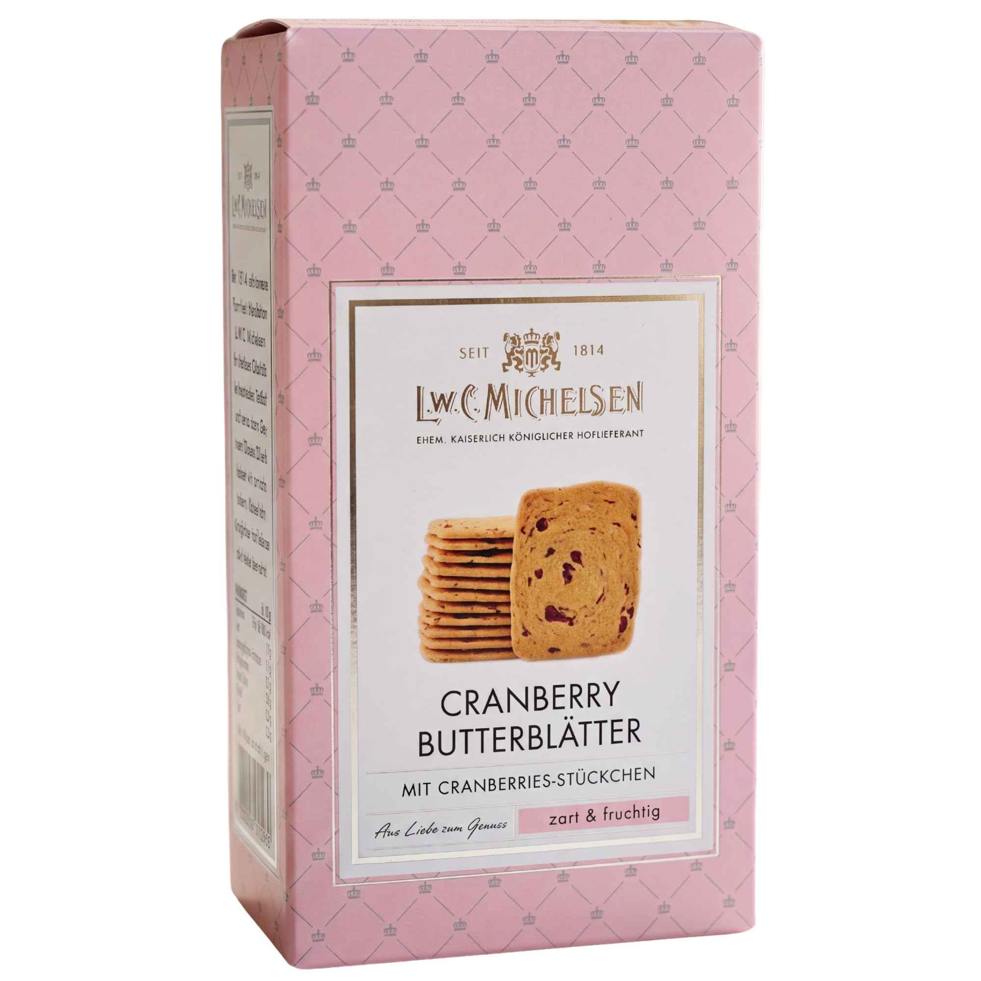 Cranberry-Butterblätter: Unsere Cranberry-Butterblätter sind ein wahres Meisterwerk der feinen Backkunst. Diese extra dünnen...