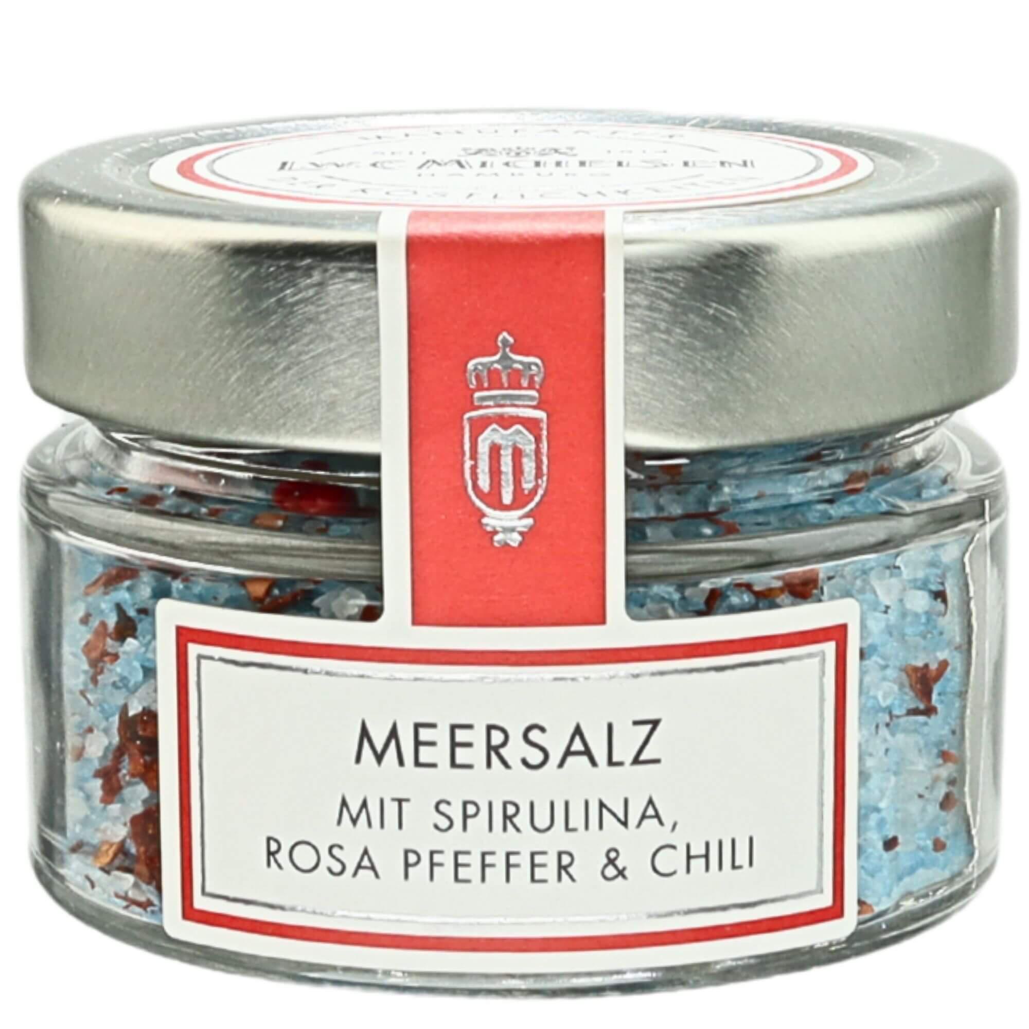 Meersalz mit Spirulina, rosa Pfeffer & Chilli: Tauchen Sie ein in die Welt der exquisiten Aromen mit unserem Meersalz,...