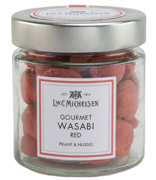 Gourmet-Wasabi red: Entdecken Sie den Wasabi RED Erdnuss-Snack von L.W.C. Michelsen – eine exquisite Kombination aus...