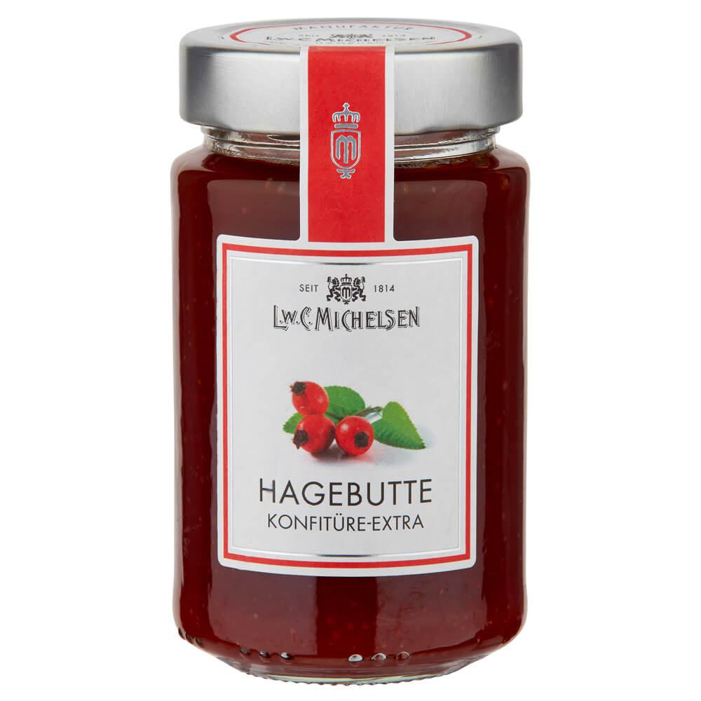 Hagebutte Konfitüre -Extra-: Seit 1814 steht L.W.C. Michelsen für höchste Qualität und exklusive Feinkostprodukte. Unsere...
