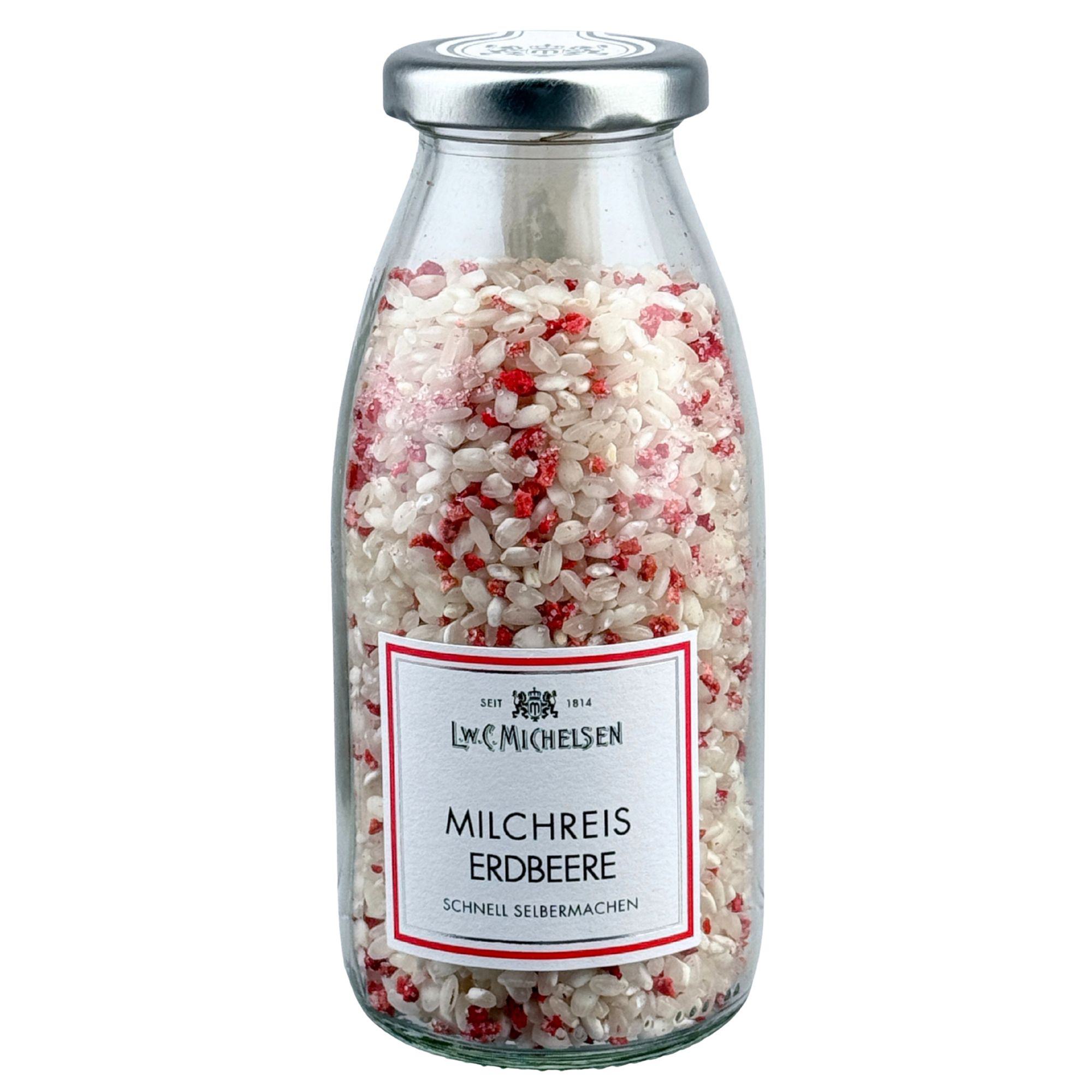 L.W.C. Michelsen Milchreis Erdbeere zum Selbermachen in der Glasflasche