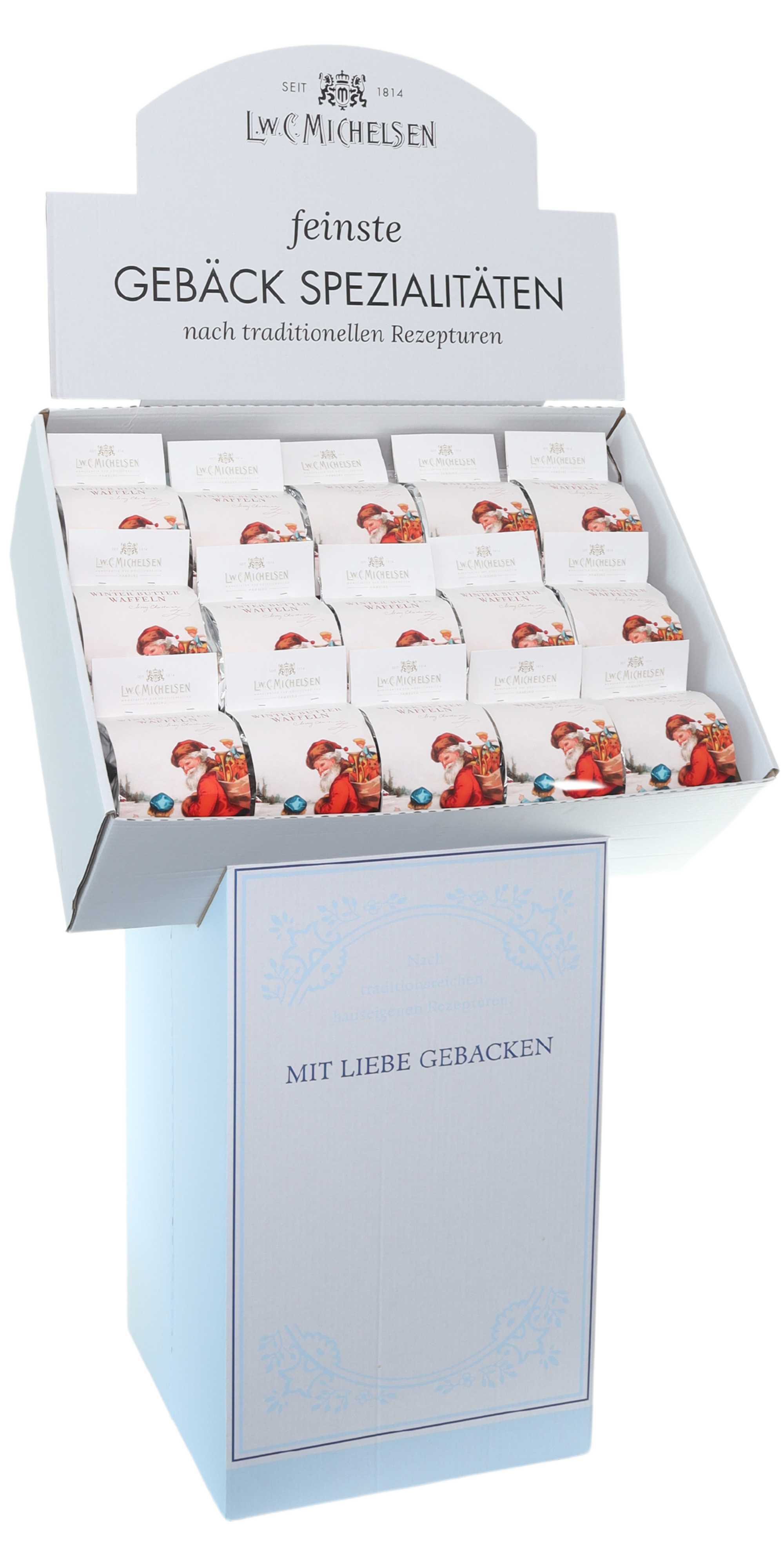Display Winterwaffeln 225 Gramm IV: Unsere feinsten Winterwaffeln sind die perfekte Begleitung für die kalte Jahreszeit....