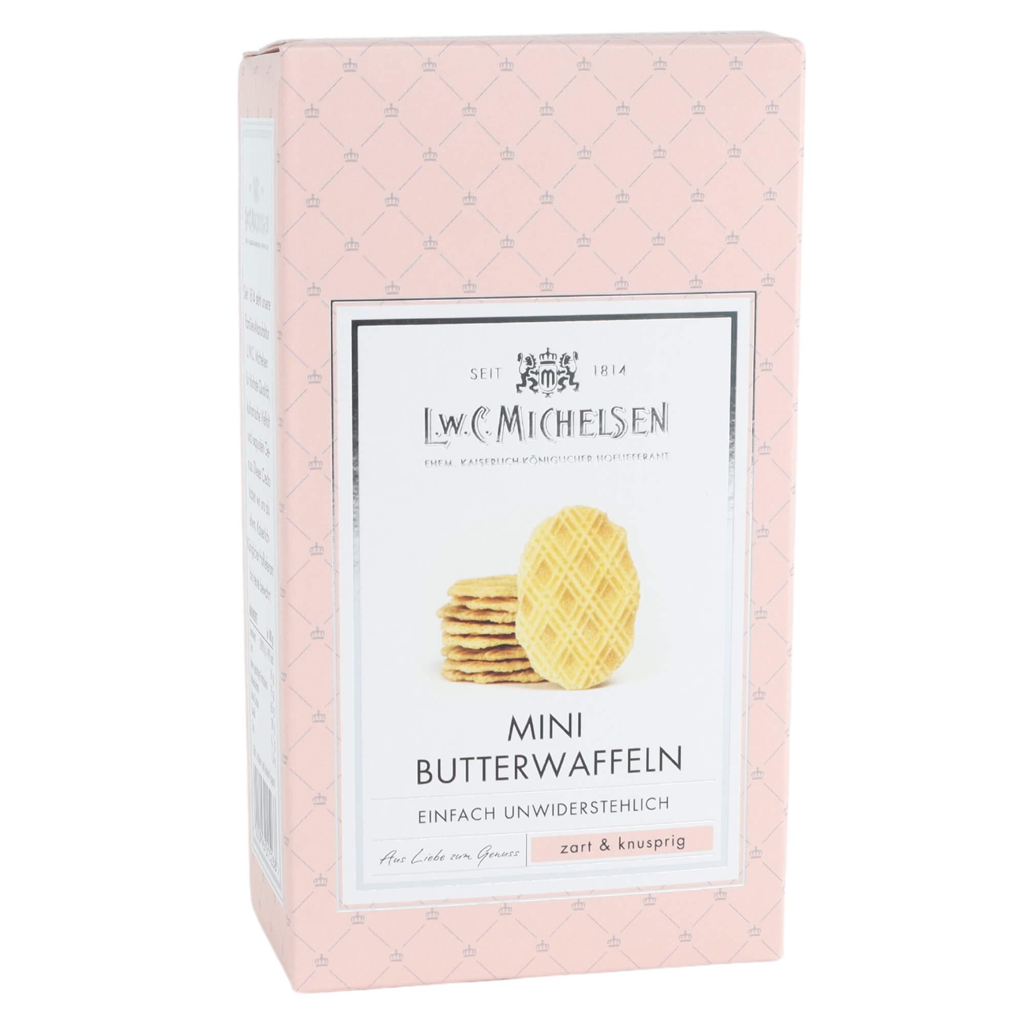 Mini Butterwaffeln: Unsere Mini-Butterwaffeln sind ein wahres Meisterwerk der Hamburger Backkunst. Knusprig gebacken und mit...