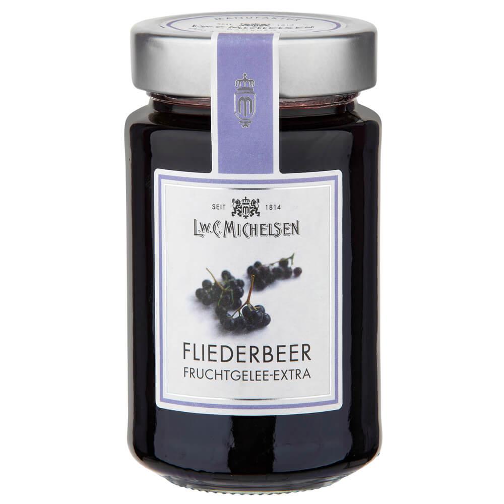 Fliederbeergelee -Extra-: Unser Fliederbeergelee -Extra- ist ein wahres Geschmackserlebnis. Mit einem Fruchtanteil von 60 %...