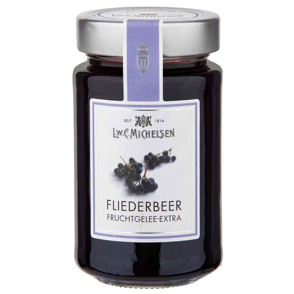 Fliederbeergelee -Extra-: Unser Fliederbeergelee -Extra- ist ein wahres Geschmackserlebnis. Mit einem Fruchtanteil von 60 %...