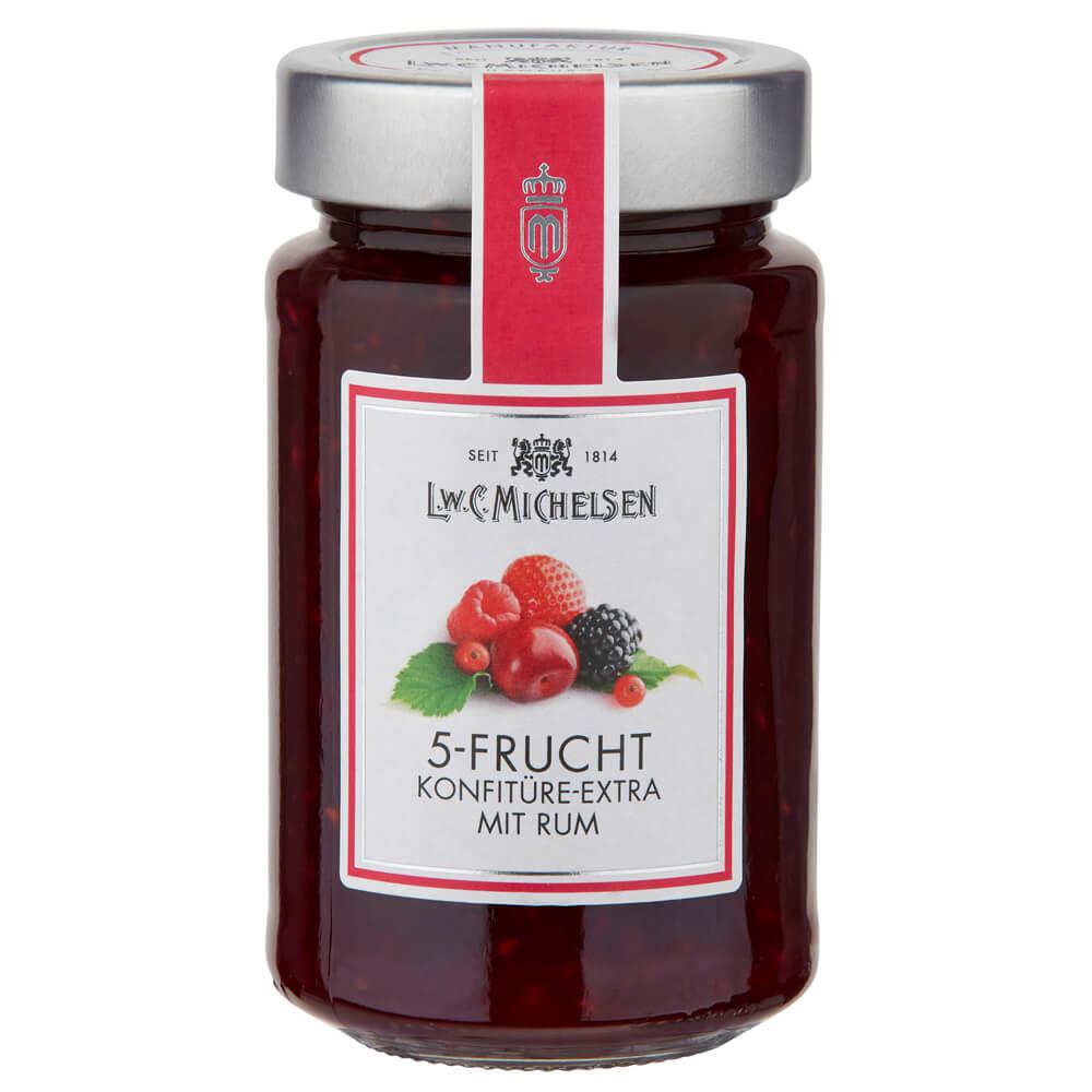 Rumfrucht Konfitüre -Extra-: Tauchen Sie ein in die Welt der exquisiten Aromen mit unserer Rumtopf-Konfitüre. Diese...