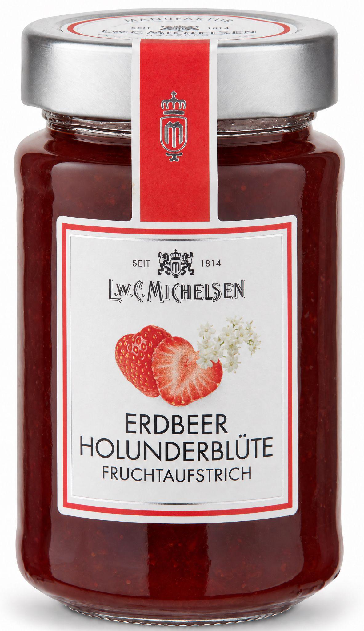 L.W.C. Michelsen Erdbeer Holunderblüte Fruchtaufstrich im Glas