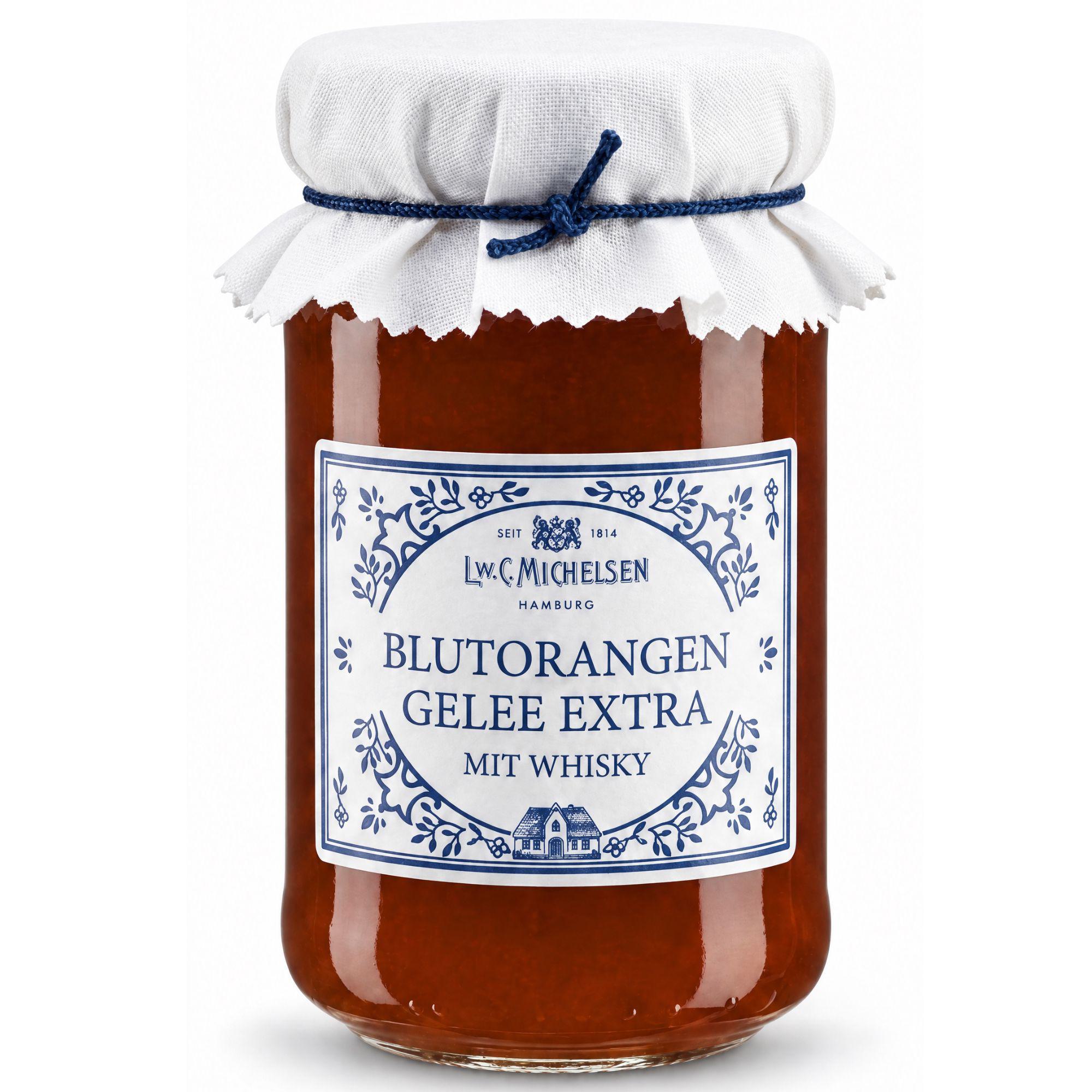 L.W.C. Michelsen Blutorangen Gelee Extra mit Whisky, Stoffhaube