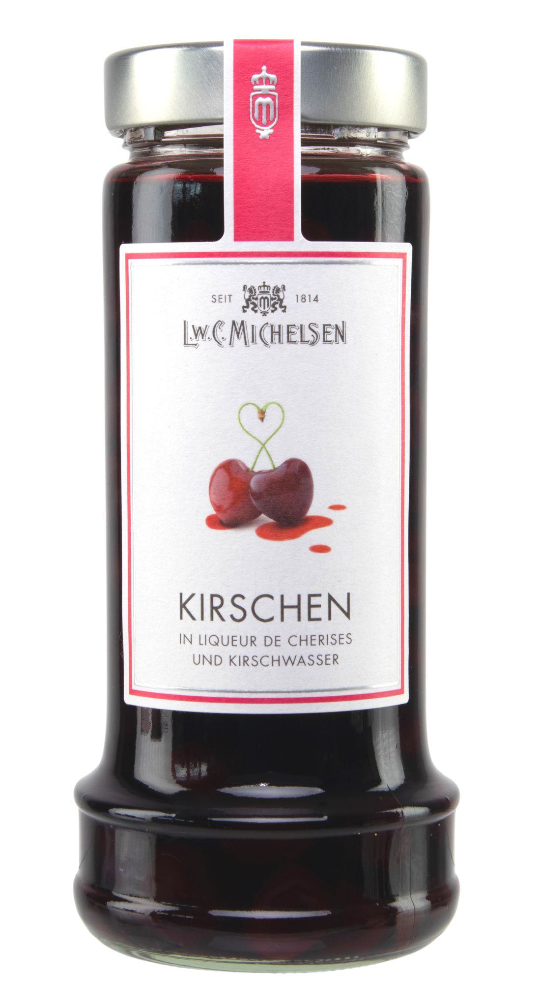 Kirschen mit Kirschwasser : Unsere Kirschen mit Kirschwasser sind ein wahres Meisterwerk der Feinkostkunst. Seit 1814...