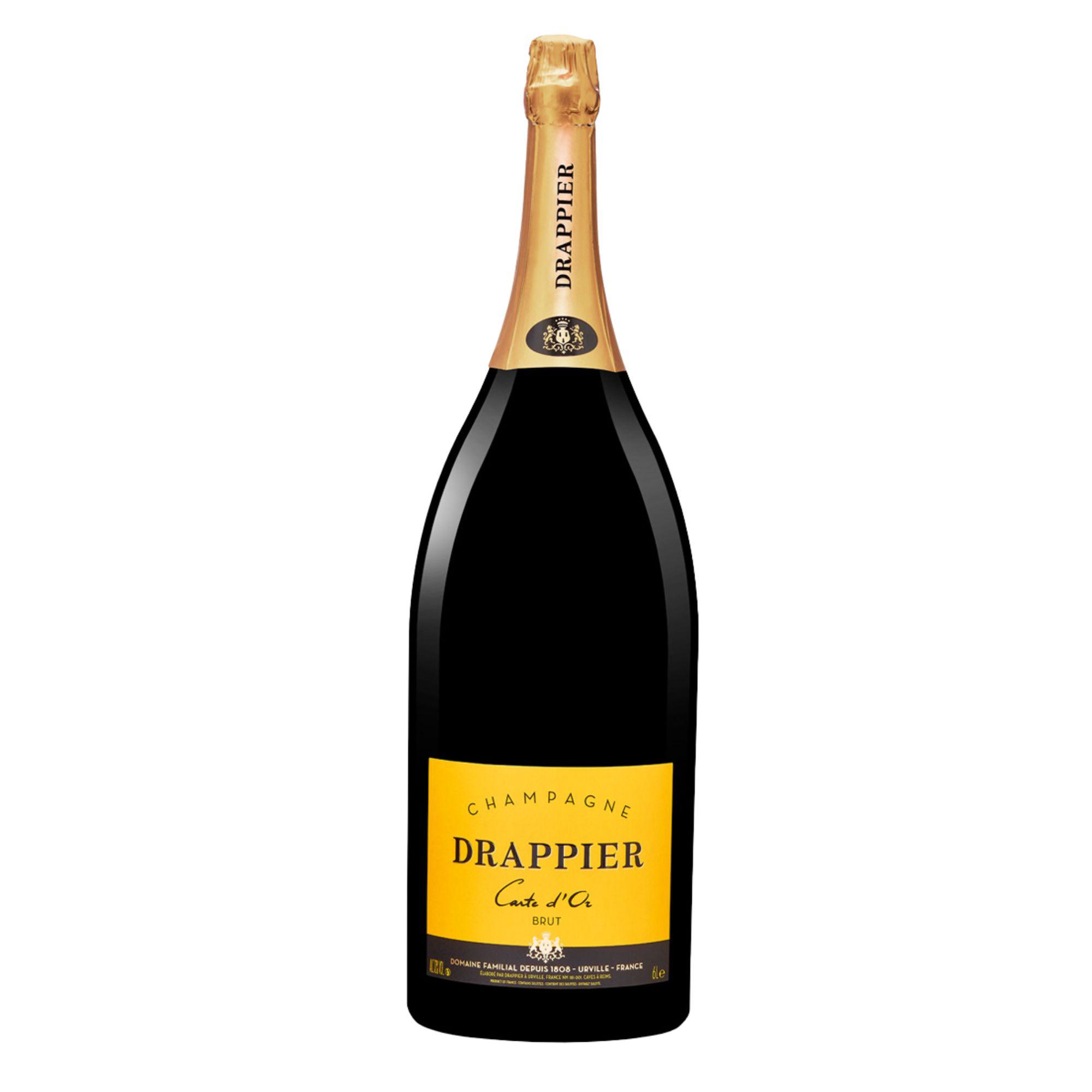 Champagne Drappier Carte d'Or Brut, schwarze Methusalem-Flasche 6L mit goldenem Etikett