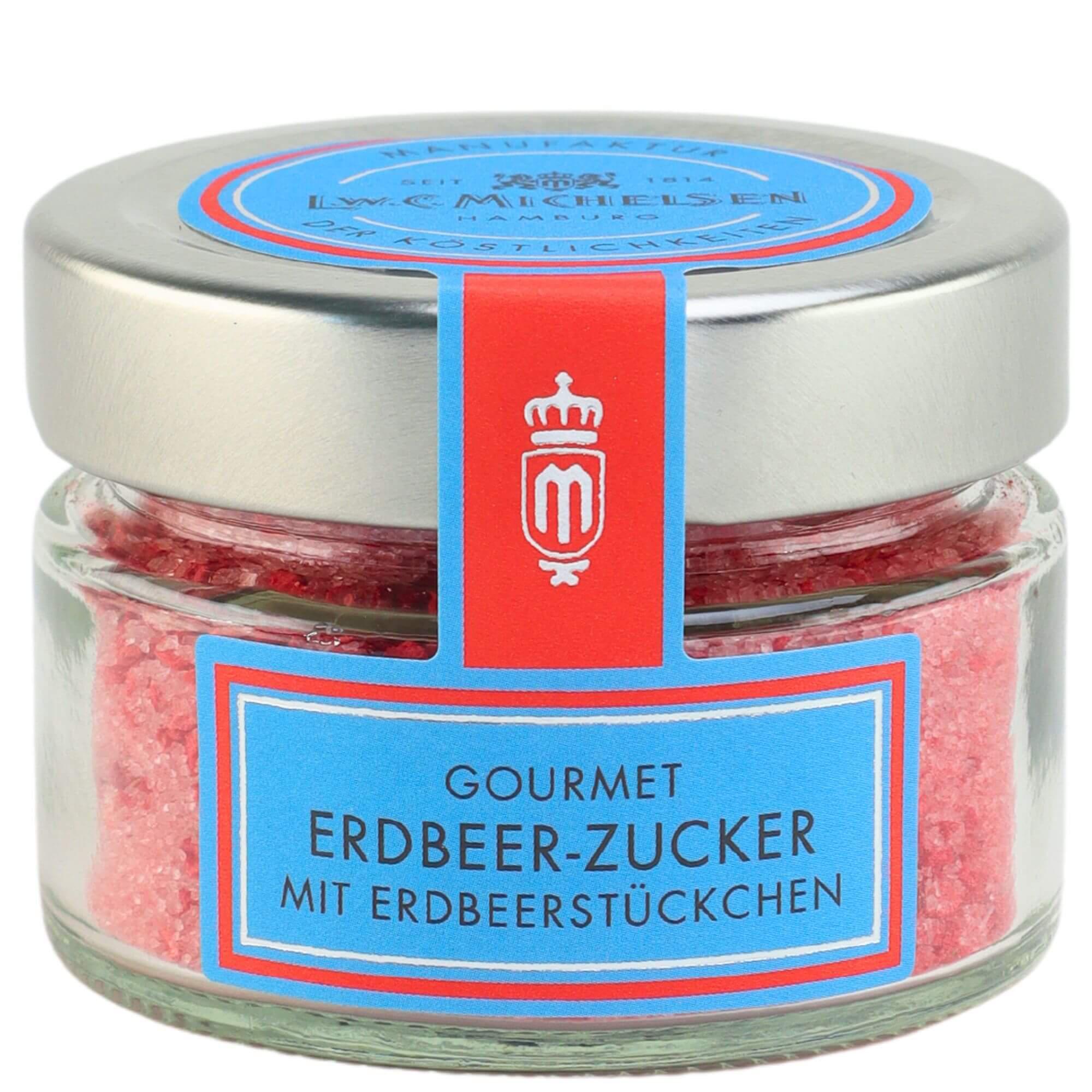 Gourmet Erdbeer-Zucker: Tauchen Sie ein in die süße Welt von L.W.C. Michelsen mit unserem exquisiten Gourmet Erdbeer-Zucker....