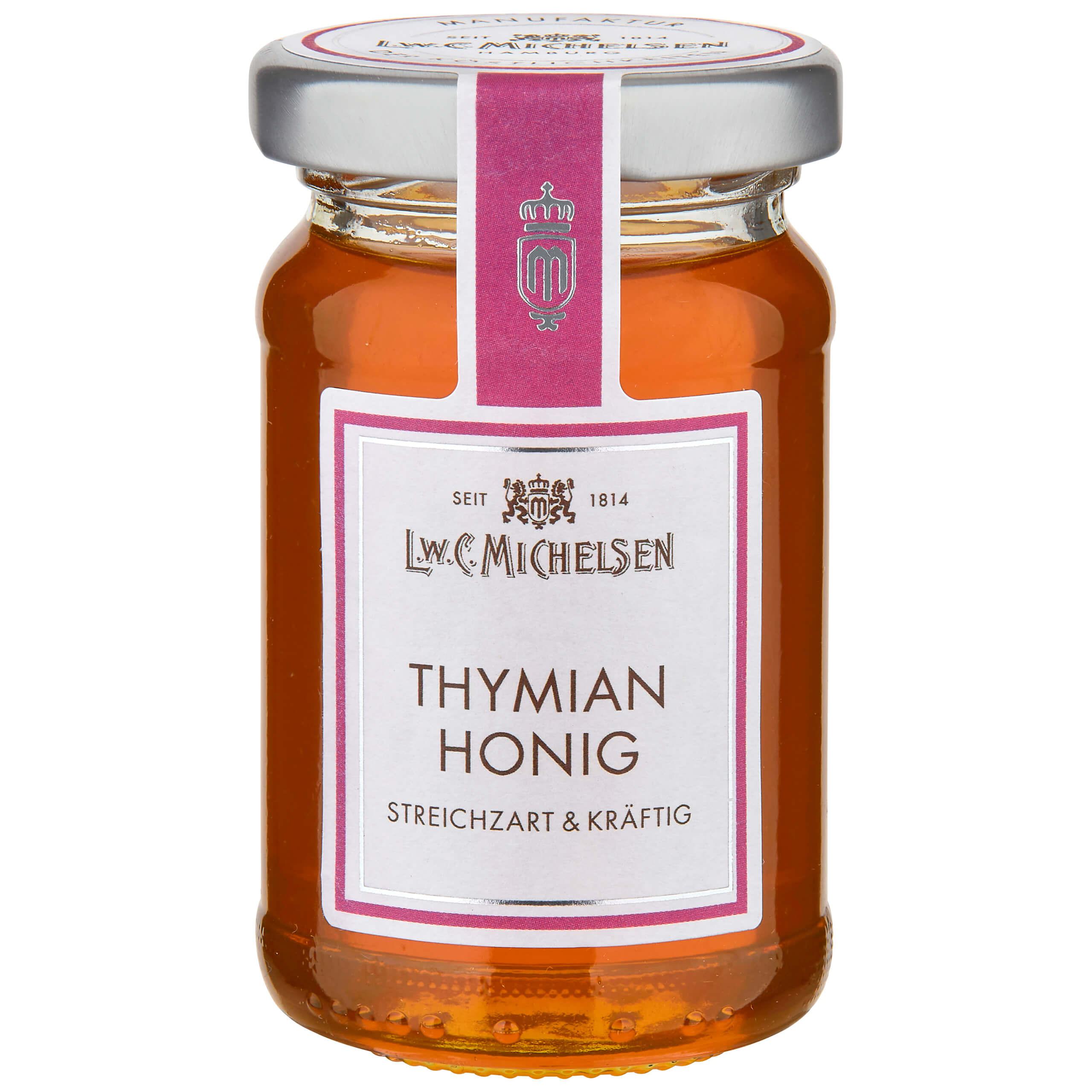 Thymian-Honig: Unser Thymianhonig von L.W.C. Michelsen ist ein wahres Meisterwerk der Natur. Gewonnen aus dem Nektar der...