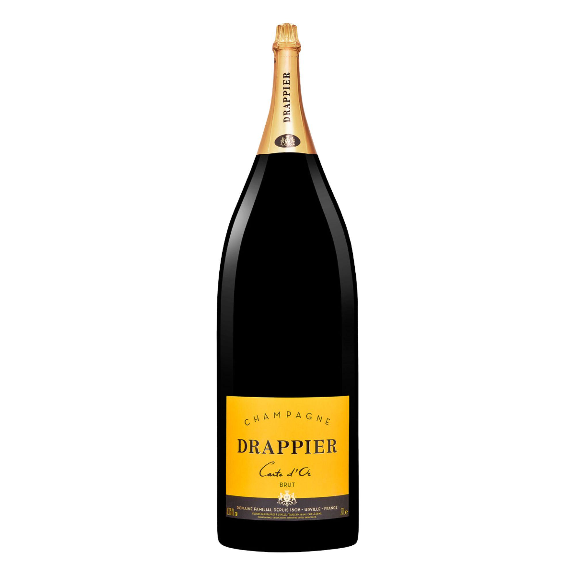 Champagne Drappier Carte d'Or Brut, schwarze Primat-Flasche 27L mit goldenem Etikett