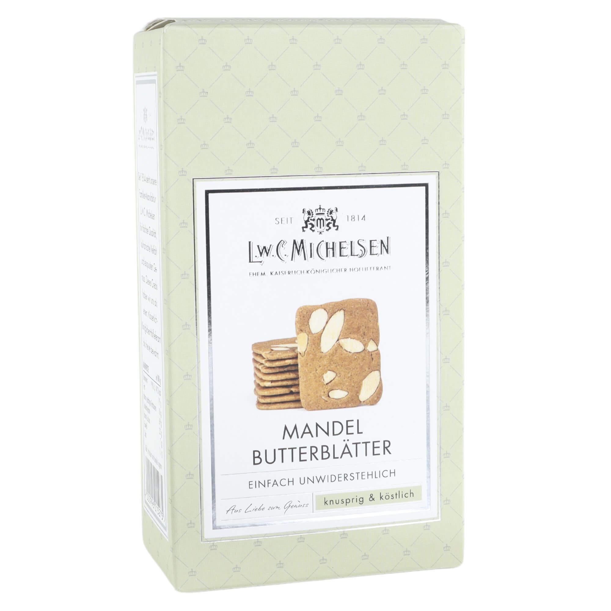 Mandel-Butterblätter: Unsere extra dünnen Mandel-Butterblätter sind ein wahres Meisterwerk der Hamburger Backkunst. Mit...