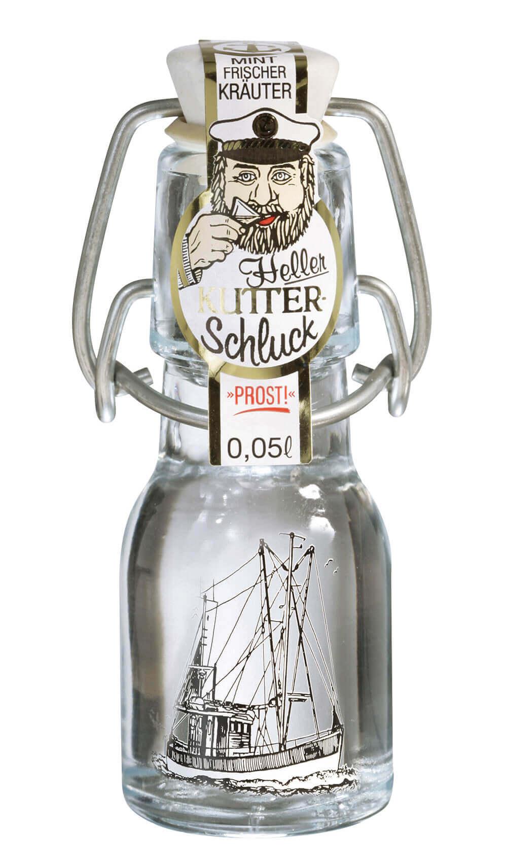 Klarer Kutterschluck -mini-: Tauchen Sie ein in die Welt des Klaren Kutterschlucks -mini-, einem hellen Kräuter-Korn, der...