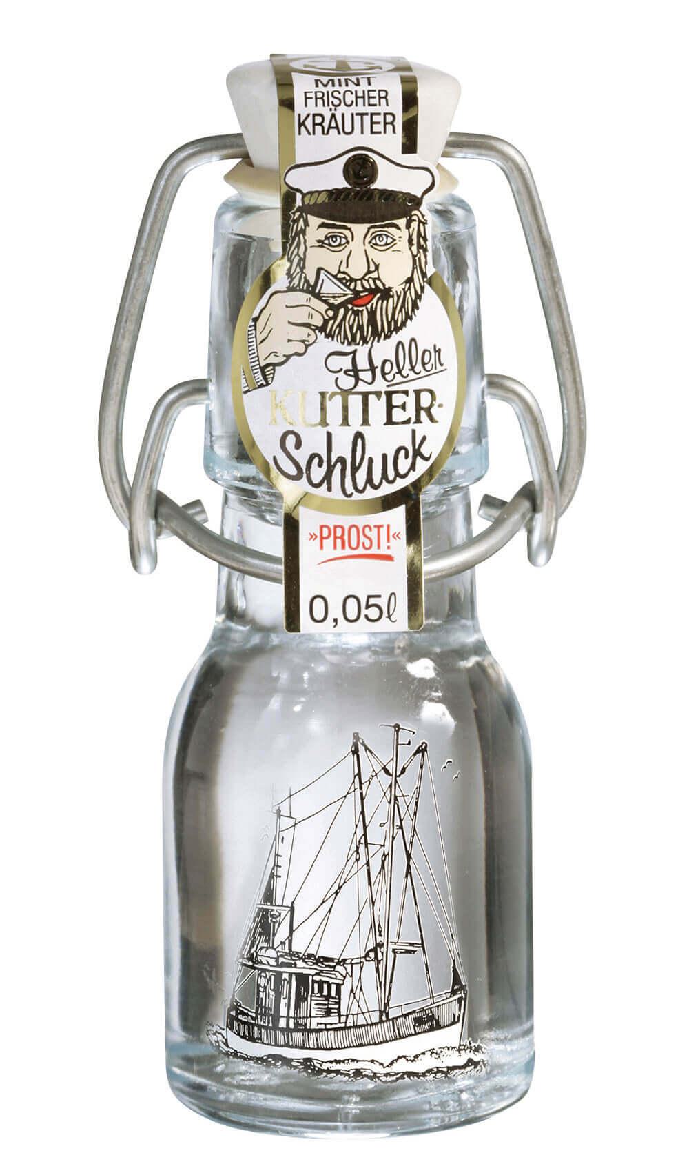 Klarer Kutterschluck -mini-: Tauchen Sie ein in die Welt des Klaren Kutterschlucks -mini-, einem hellen Kräuter-Korn, der...