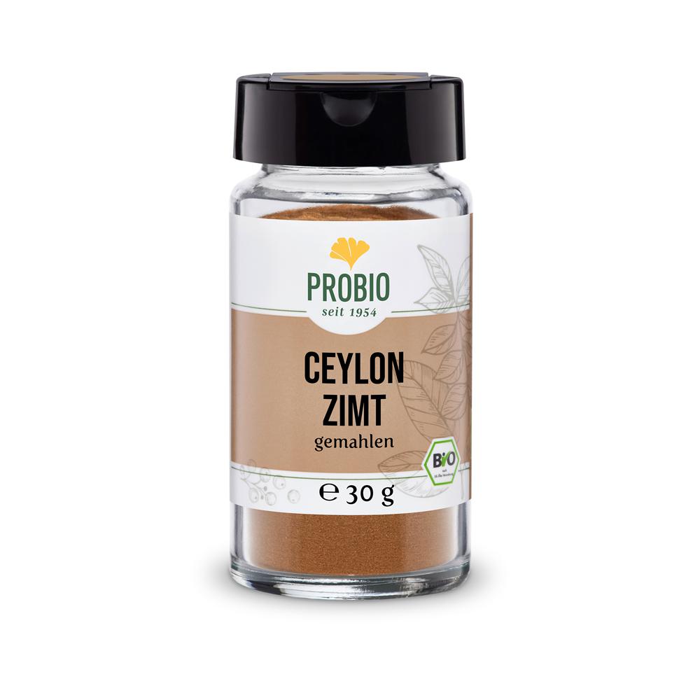 Probio: Ceylon Zimt gemahlen 30g Glas (BIO): Unser PROBIO Ceylon Zimt, gemahlen und in einem 30g Glas verpackt, stammt aus...