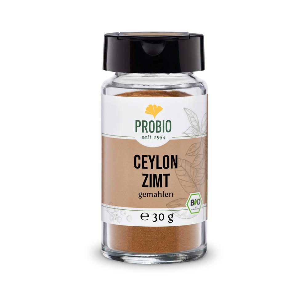 Probio: Ceylon Zimt gemahlen 30g Glas (BIO): Unser PROBIO Ceylon Zimt, gemahlen und in einem 30g Glas verpackt, stammt aus...
