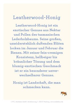 Leatherwood-Honig Miniatur: Hocharomatisch, mit einer milder Schärfe und fruchtigen Noten