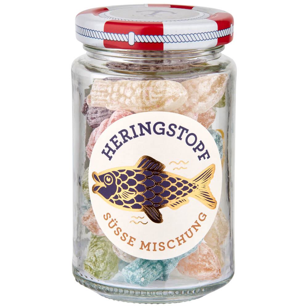 Süsser Heringstopf: Entdecken Sie den "Süßen Heringstopf" – eine exquisite Mischung aus Bonbons mit Fruchtgeschmacke, die...