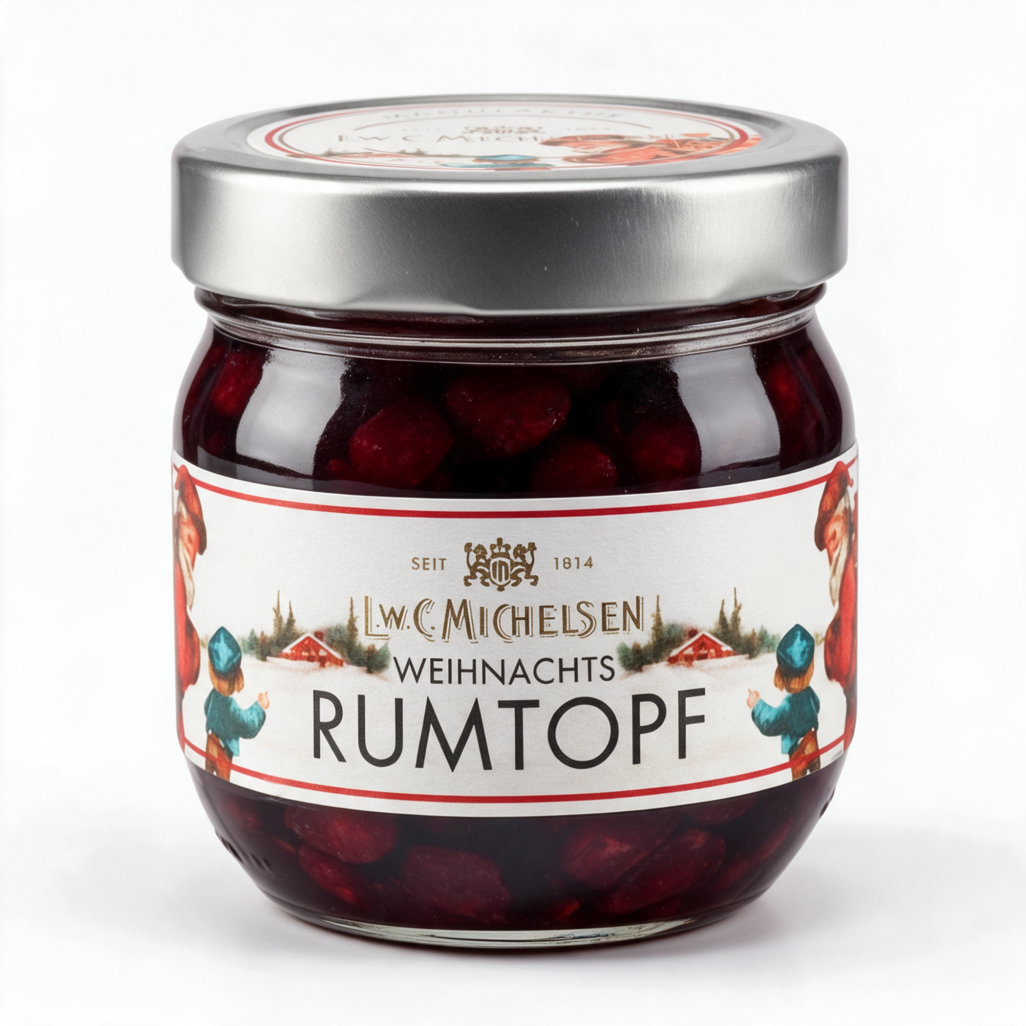 L.W.C. Michelsen Weihnachts-Rumtopf im Glas mit Winteretikett