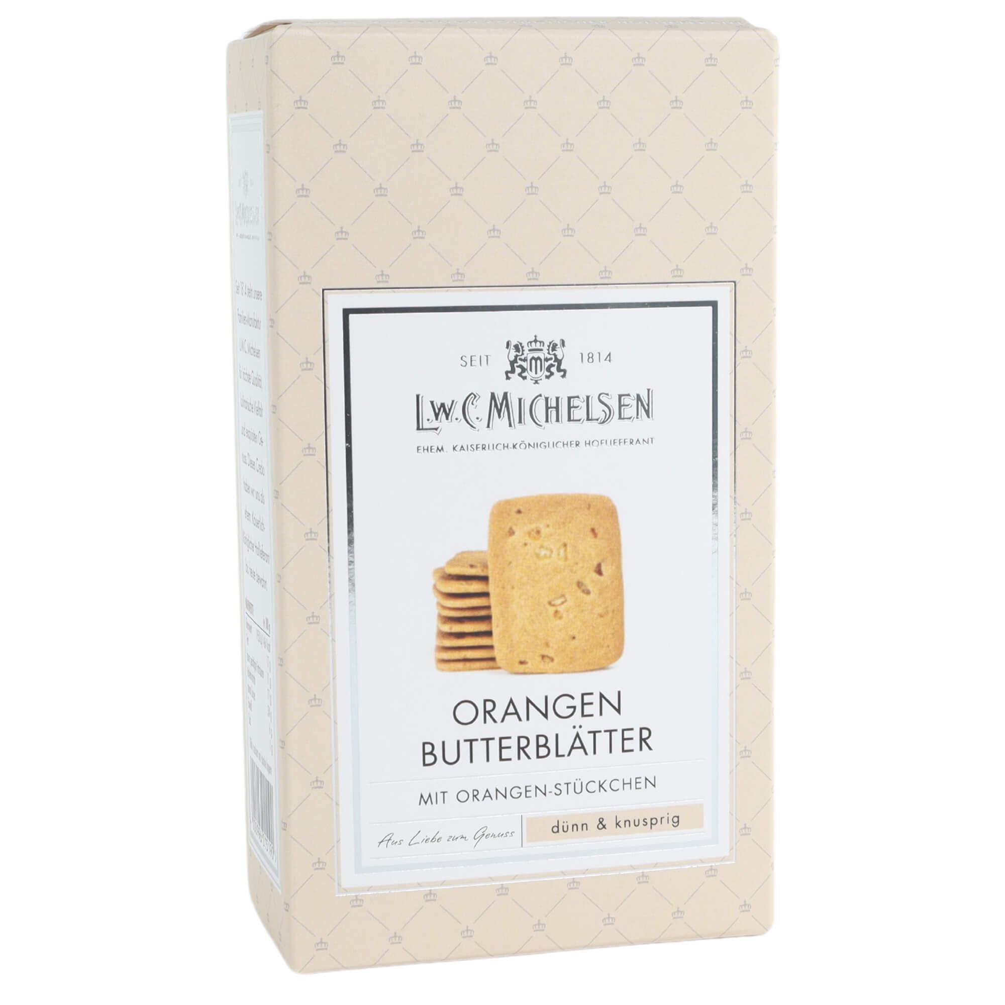 Orangen-Butterblätter: Unsere Orangen-Butterblätter sind ein wahres Meisterwerk der Feinkostkunst. Dieses feinblättrige...