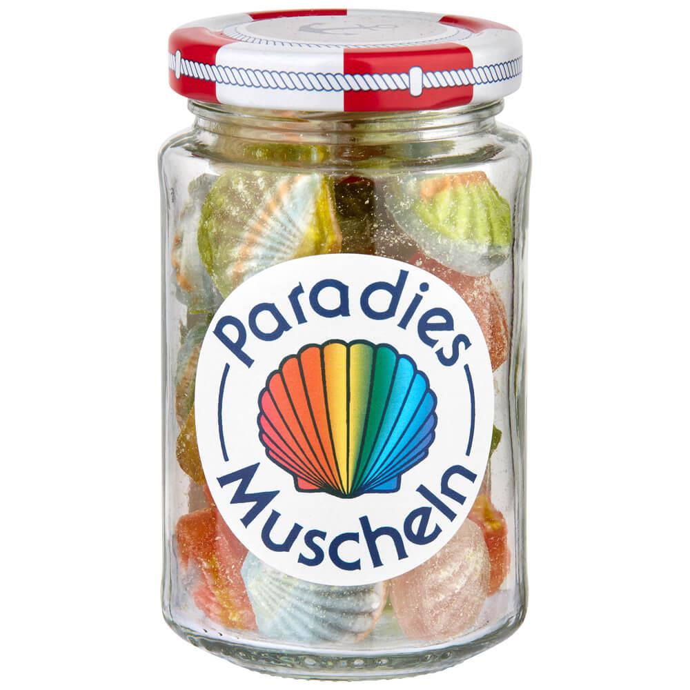 Paradies-Muscheln: Unsere Paradies-Muscheln sind gefüllte Bonbons mit feinem Fruchtmark, die durch ihren intensiven...