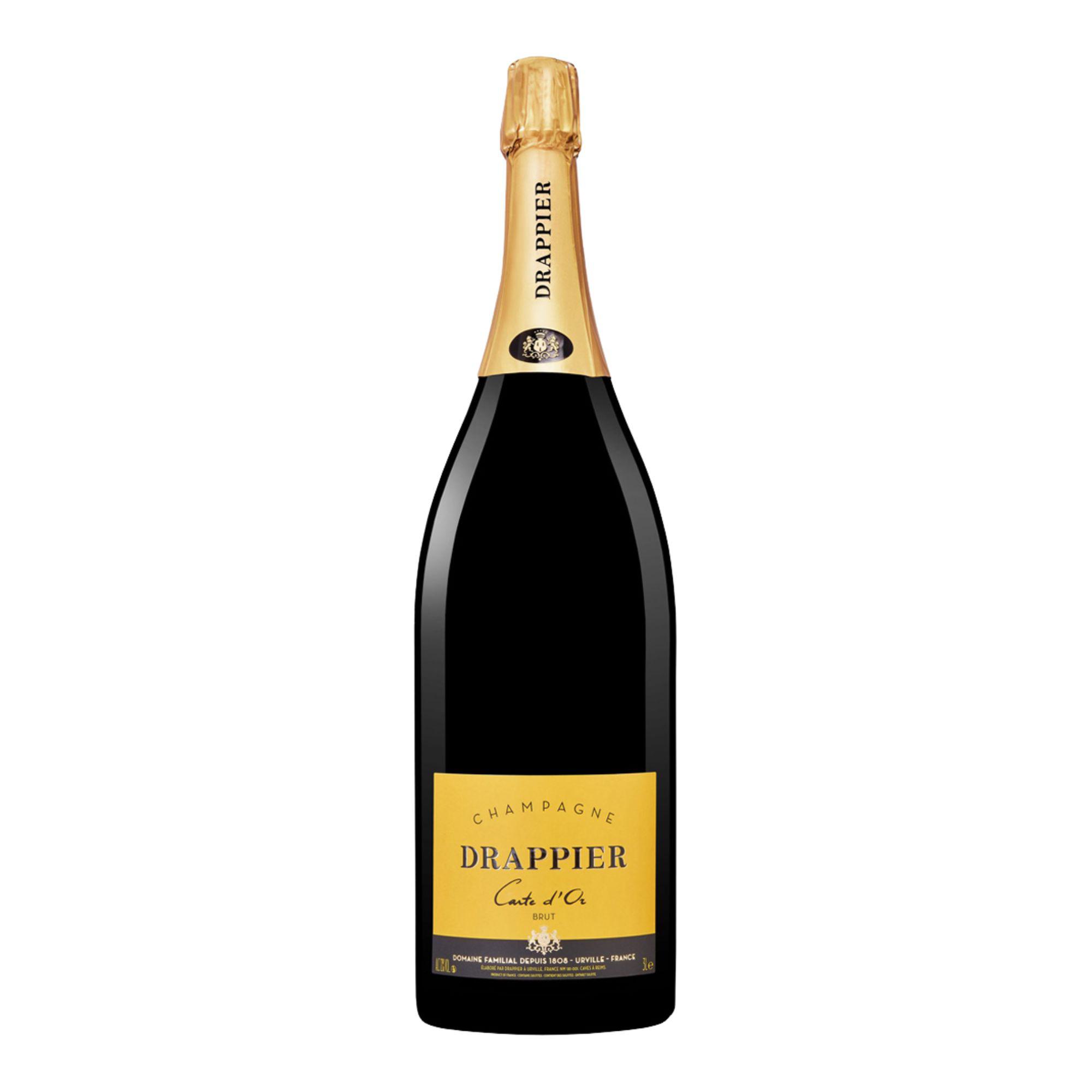 Champagne Drappier Carte d'Or Brut, schwarze Jeroboam-Flasche 3L mit goldenem Etikett