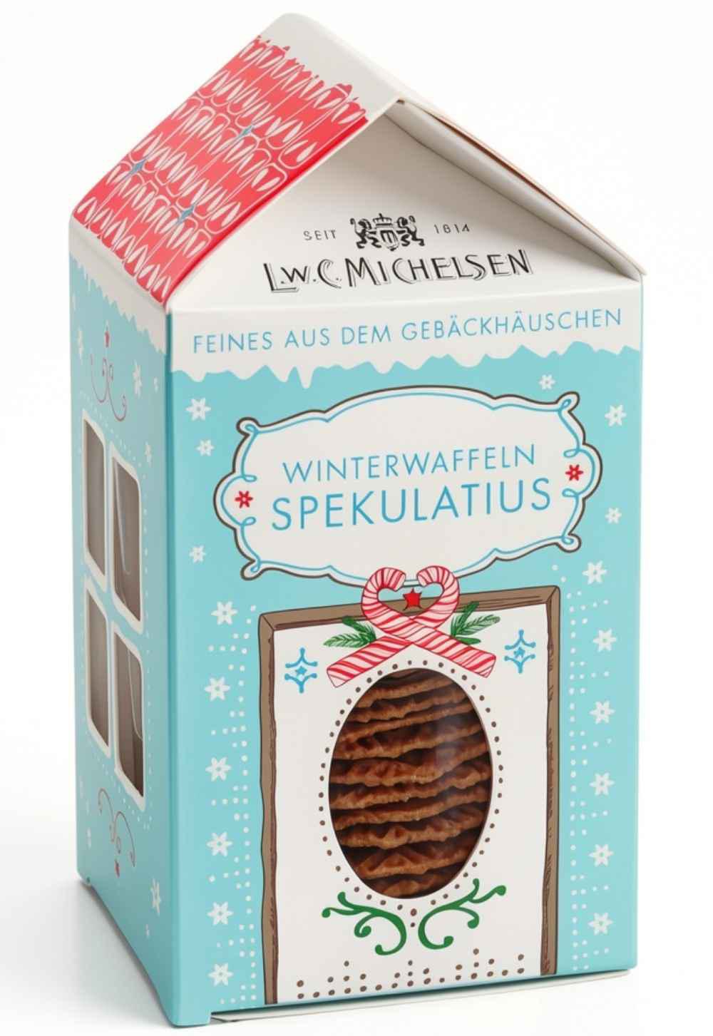 Gebäckhäuschen: Winterwaffeln Spekulatius