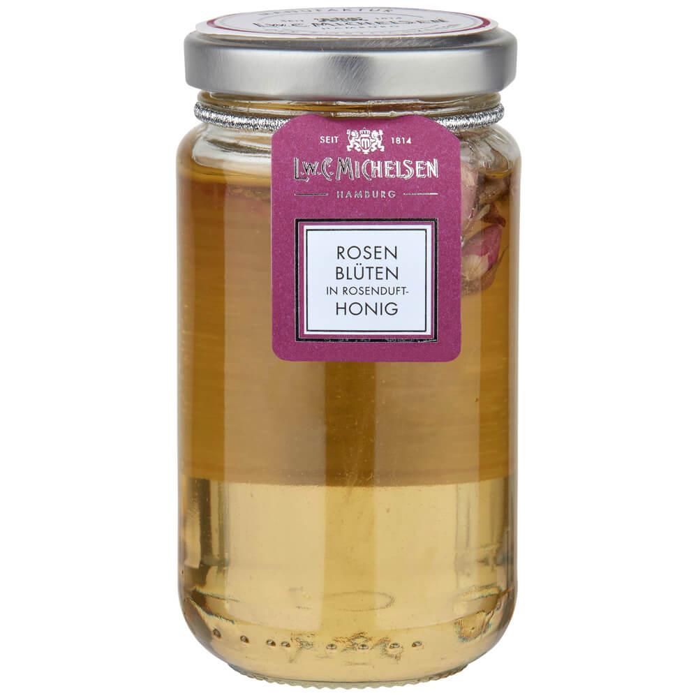 Rosenblüten in Honig : Tauchen Sie ein in die Welt des Genusses mit unserem Rosenblüten-Honig von L.W.C. Michelsen. Seit...