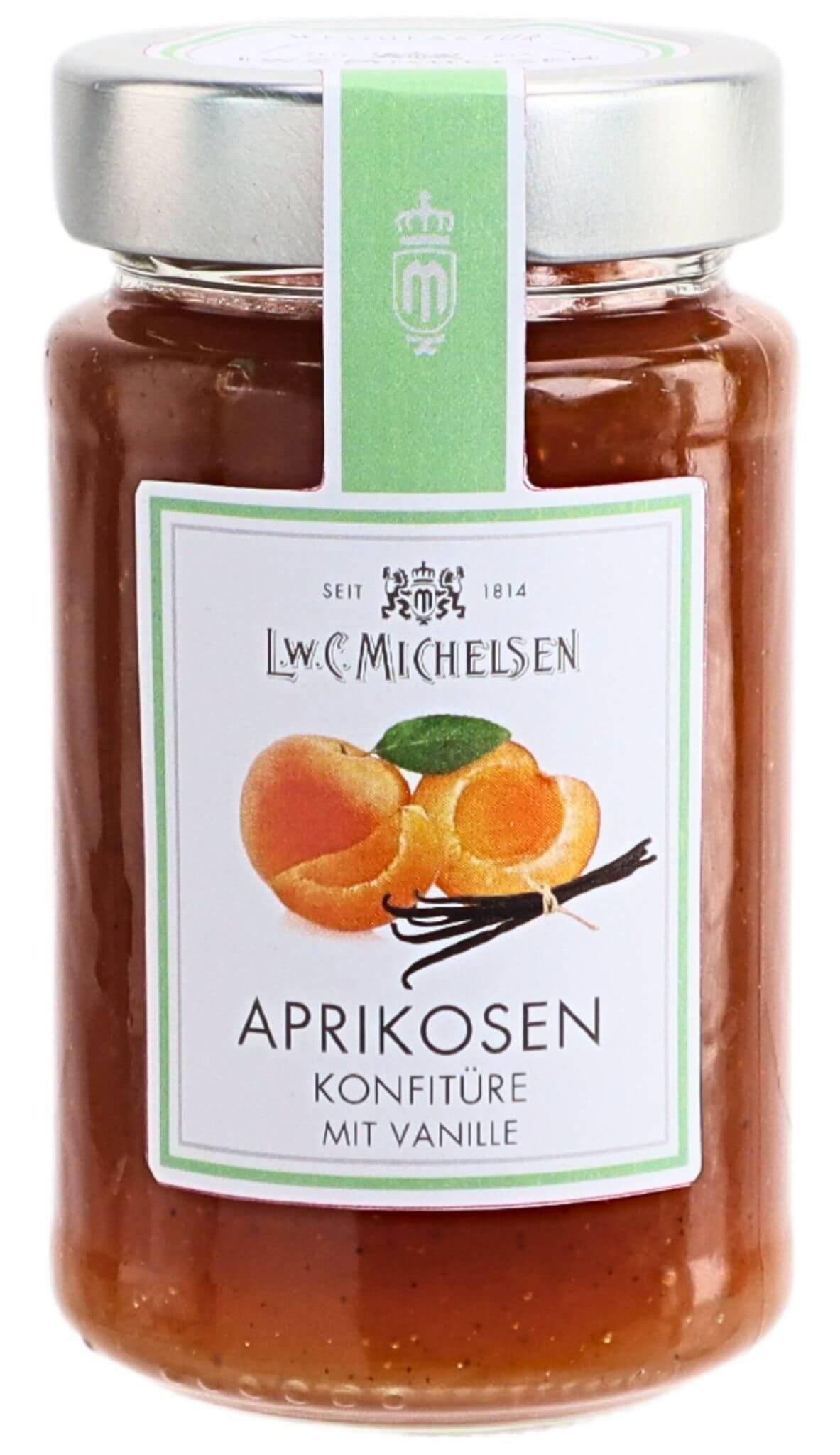 Marille & Vanille Konfitüre: Tauchen Sie ein in die süße Welt von L.W.C. Michelsen mit unserer Marille & Vanille Konfitüre....