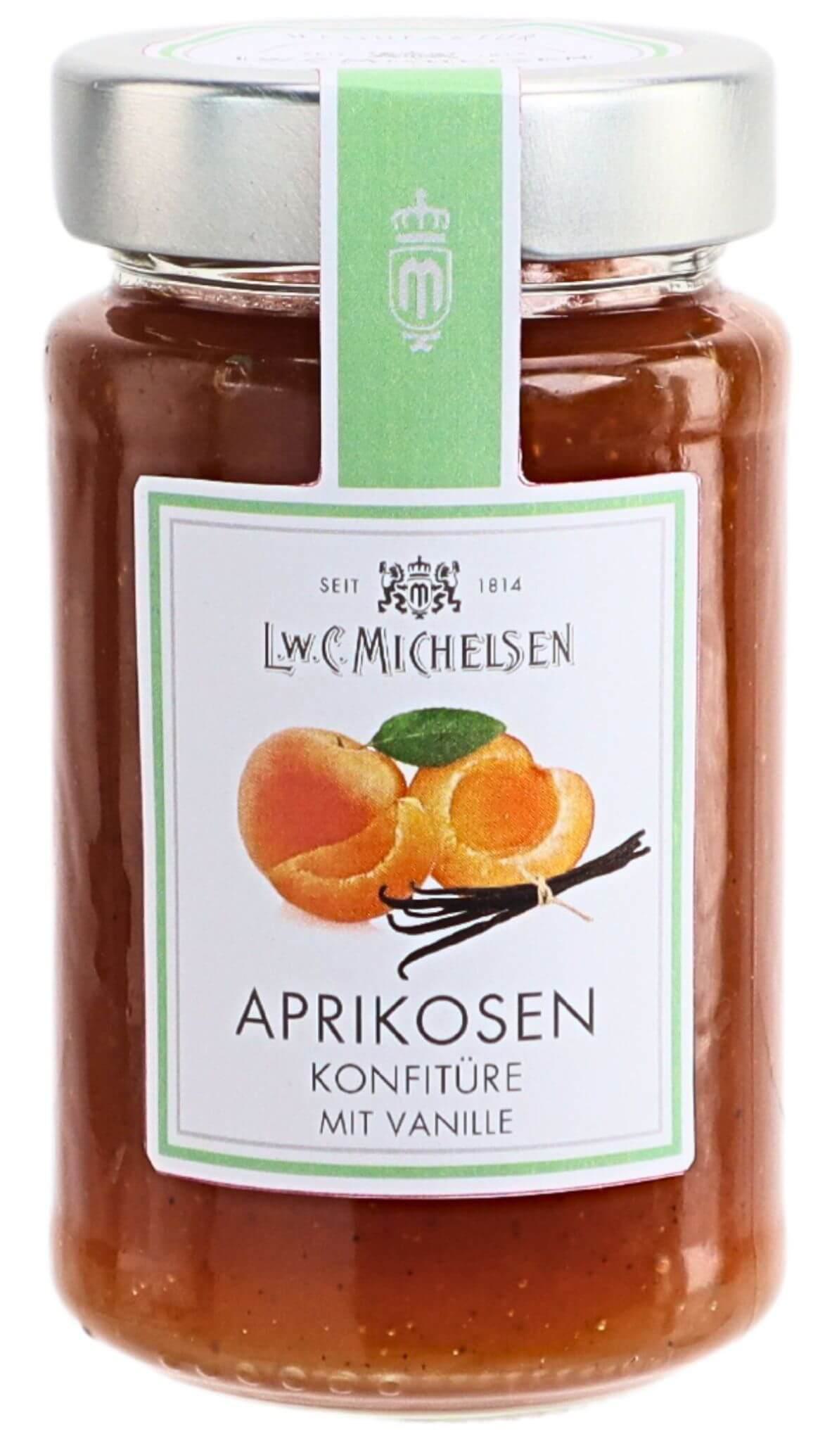 Marille & Vanille Konfitüre: Tauchen Sie ein in die süße Welt von L.W.C. Michelsen mit unserer Marille & Vanille Konfitüre....