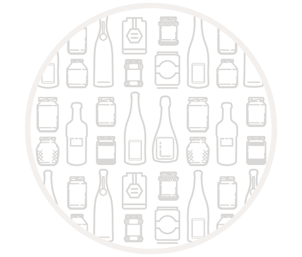 Grafik mit unterschiedlichen Glas- und Flaschenformen im nahtlosen Muster