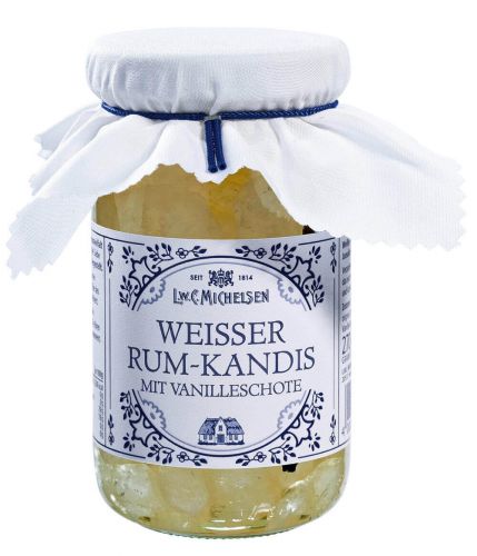 Landhaus Weisser Rum-Kandis mit Vanilleschote